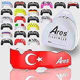 Ares Fightwear® Mundschutz Boxen Slim Fit inkl. Aufbewahrungsbox für Kampfsport, MMA & Athleten I Maximaler Zahnschutz dank Optimaler Slim Fit Passform I Profi Mouthguard für Herren & Damen