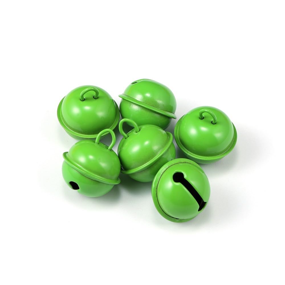 Namzi Jingle Bells, 22mm 30pcs Craft Bells for DIY Holiday Decoration, Musical Party, Home, Festival, Wedding,Green