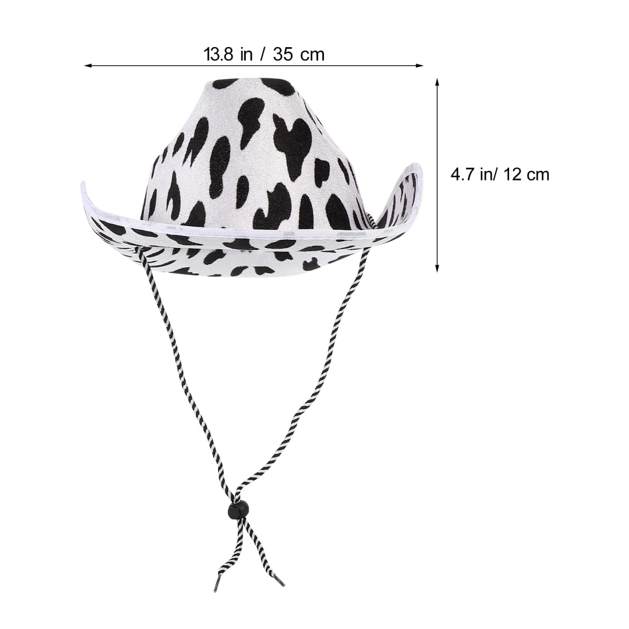 Toddmomy Chapeau de cowboy western avec motif vache - Chapeau de cowboy pour femme - Chapeau en feutre léger avec structure indéformable - Chapeau décoratif pour festival, carnaval, costume et fête à