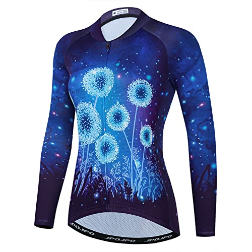 HimyBB Women Cycling Jersey Pro Team Long Sleeve Bike Shirt Tops UPF 50+ Sun Protection M