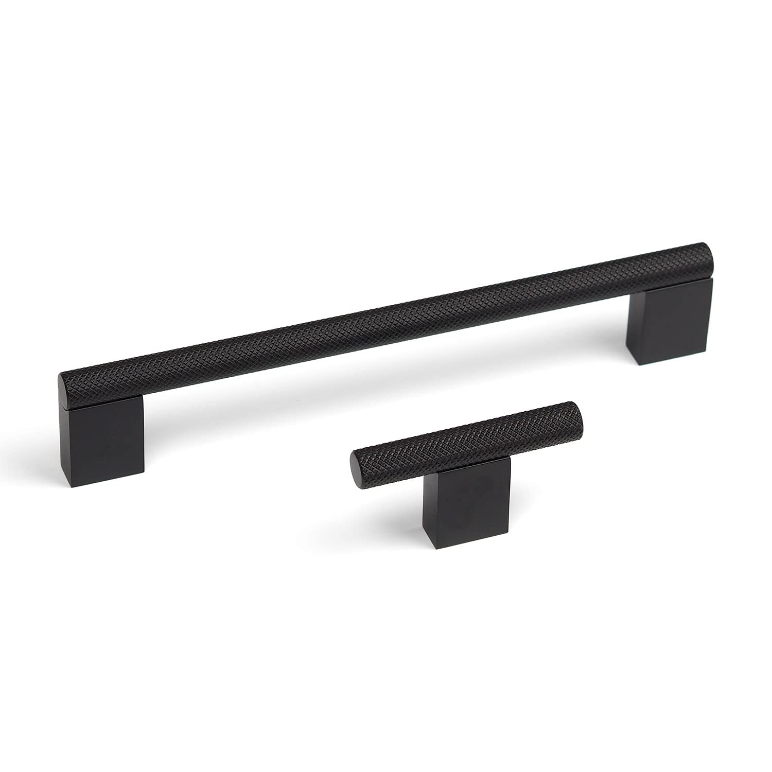 160mm Textured Knurled Matt Black Boss Kitchen Cupboard Handle Cabinet Door Drawer Furniture Pull