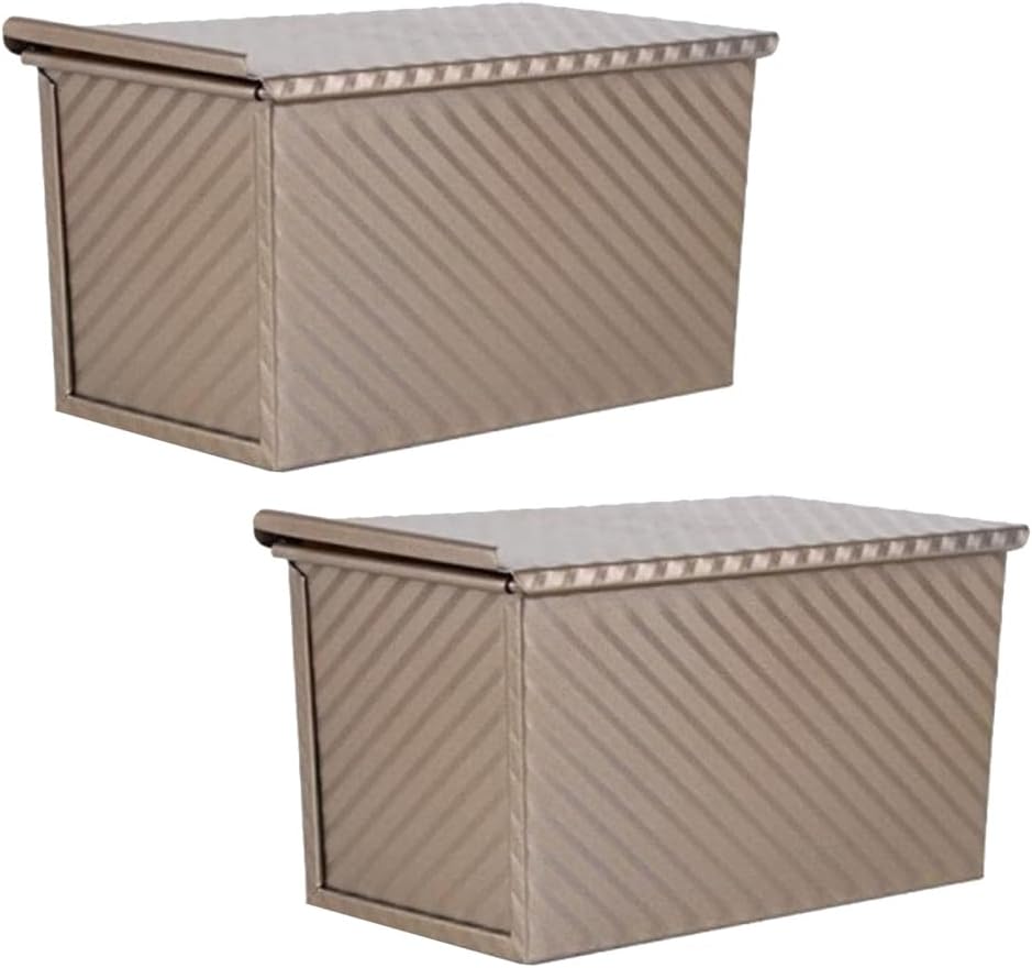 2 Pack Non-Stick Loaf Bread Pan with Lid, Carbon Steel Baking Pan for Homemade Bread, Toast, and Bakeware