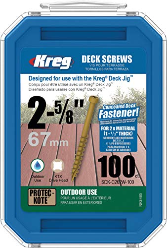 Kreg Tool Company SDK-C262W-100 2-5/8-Inch 100 CT Protec-Kote Deck Screw