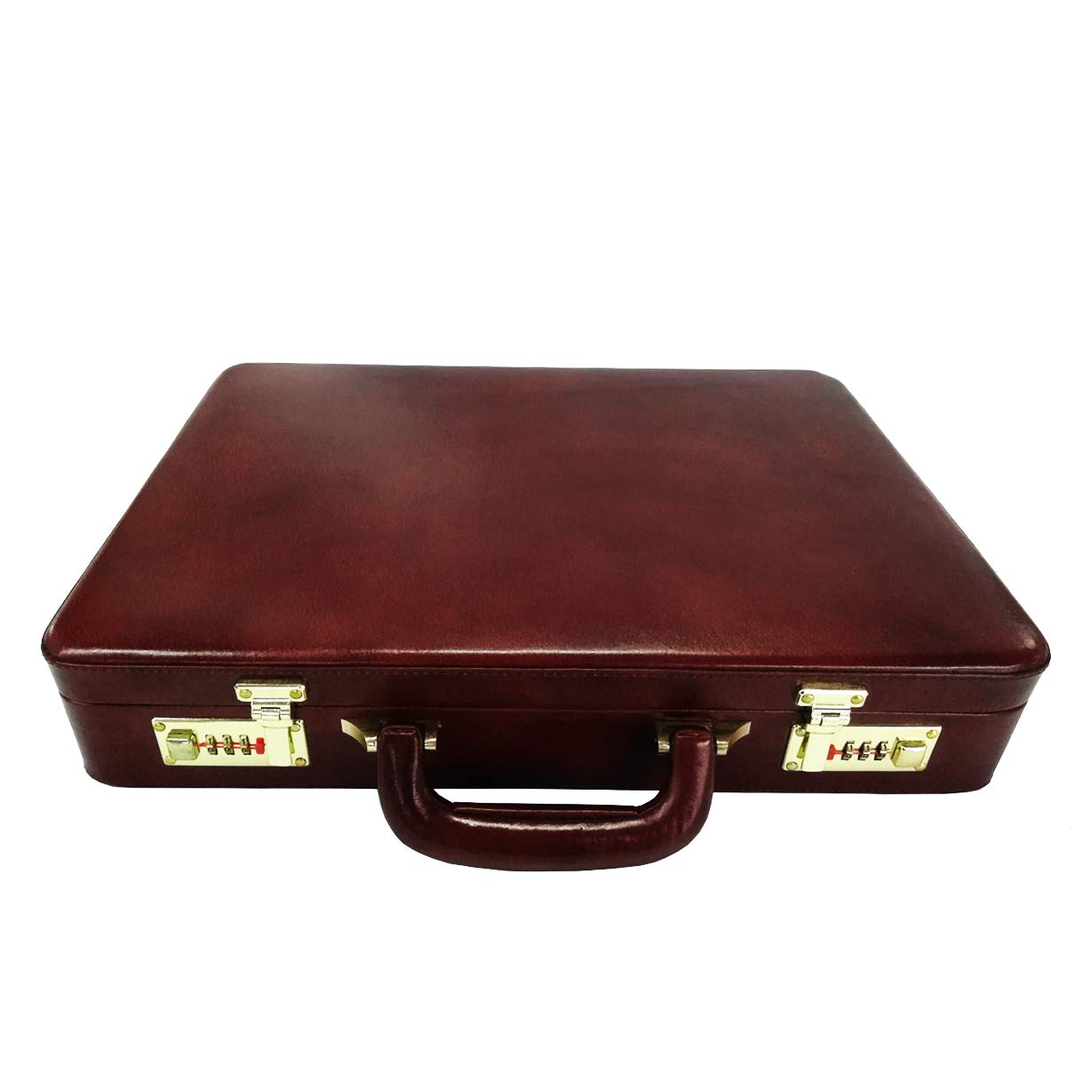 MANDAVA Men's Genuine Leather Briefcase Executive Leather Attache Business Handbag One Size Brown