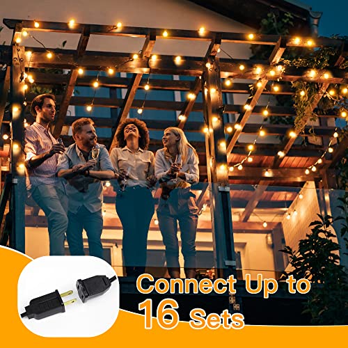 Ollny G40 50Ft Outdoor String Lights, Waterproof Connectable Shatterproof Patio Light With 25 Edison + 2 Spare Led Bulbs, Outside Lights For Garden Camping Backyard Porch #TOP4