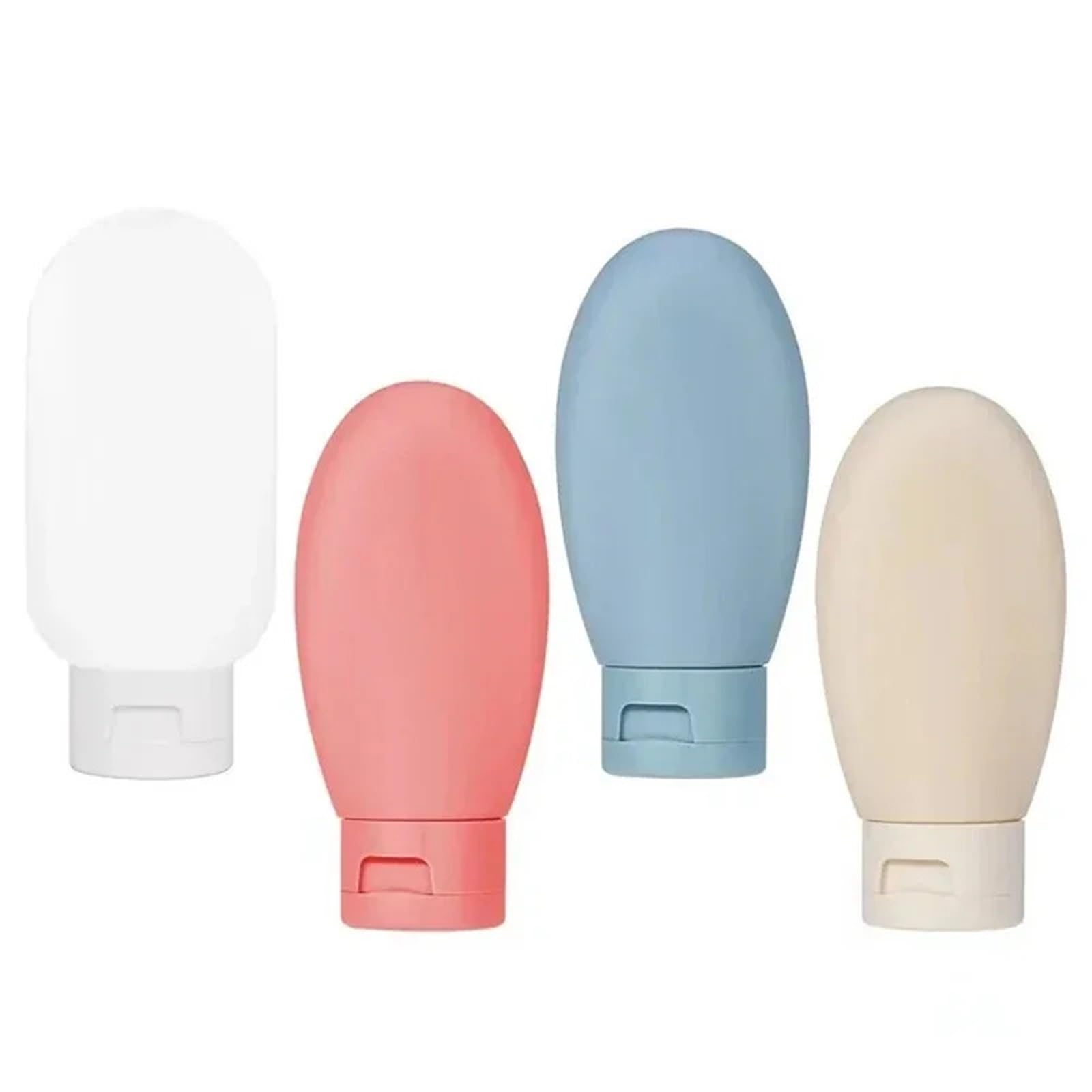 ZHSOAO 4Pcs/Set Refillable Bottle 60ml Leak-Proof Soft Lotion Container Squeeze Tube Empty Portable Travel Shampoo for Travel(Color 2)