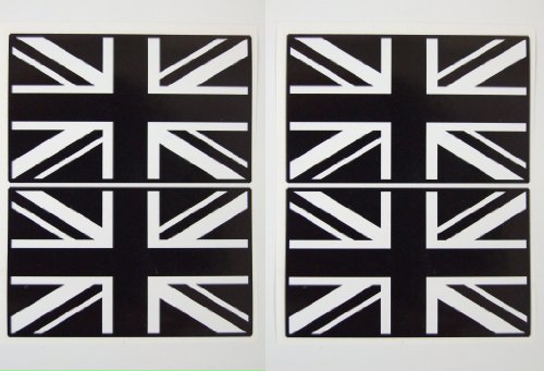 4 adesivi della bandiera inglese, dimensione