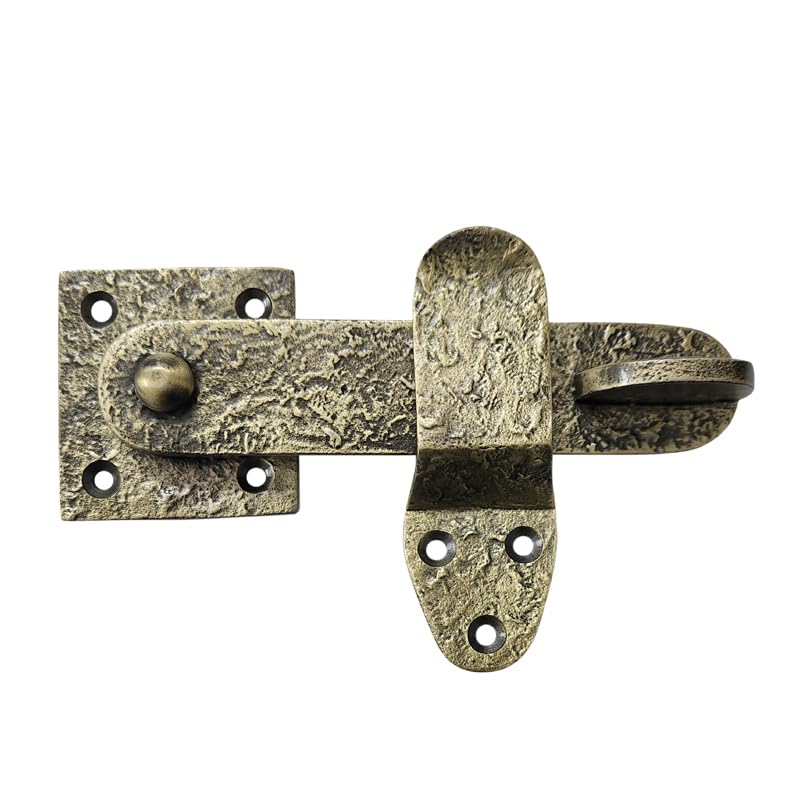 Adonai Hardware 5" "Elath" Antique Cast Iron Heavy Duty Forged Front Entry Sturdy Flip Gate Latch (1 Pack, Antique Brass) for Vintage Wooden Barn Shed Doors, Fences, Furniture, Castle and Farmhouse-image-22