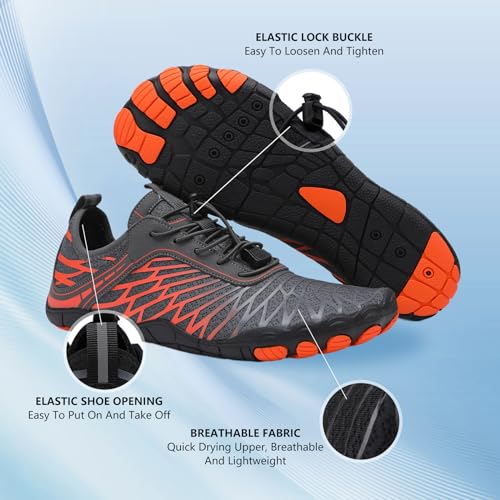 Image of SIOSNETA Hike Barefoot Shoes for Women Men, Breathable Non-Slip Athletic Footwear, Wide Toe Water Shoes for Hiking, Non-Slip Neuropathy Shoes for Women Men, Grounded Comfort wear