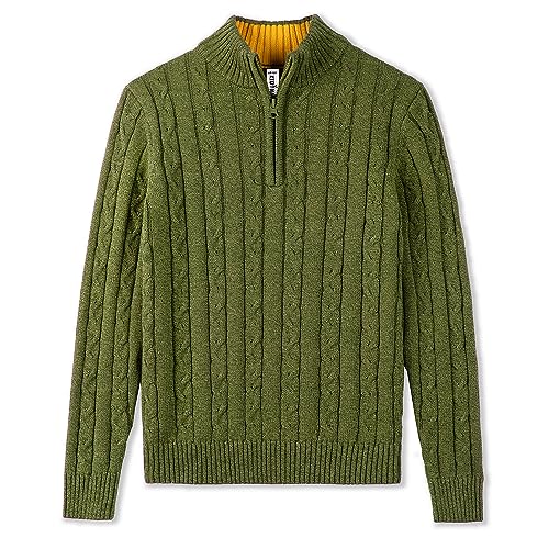 Image of Kid Nation Boys Sweater Cotton Quarter Zip Sweater Kids Cable Knit Pullover | Casual 1 /4 Zip Sweater for Child 3-14 Years (Previously Amazon Essentials)