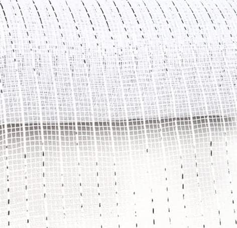 10 inch x 30 feet Mesh Ribbon Value Mesh (White, Silver Foil)