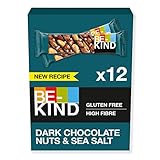 be-kind barretta al gusto di noci con cioccolato fondente e sale marino, snack senza glutine, 1 confezione x 12 barrette da 40 g