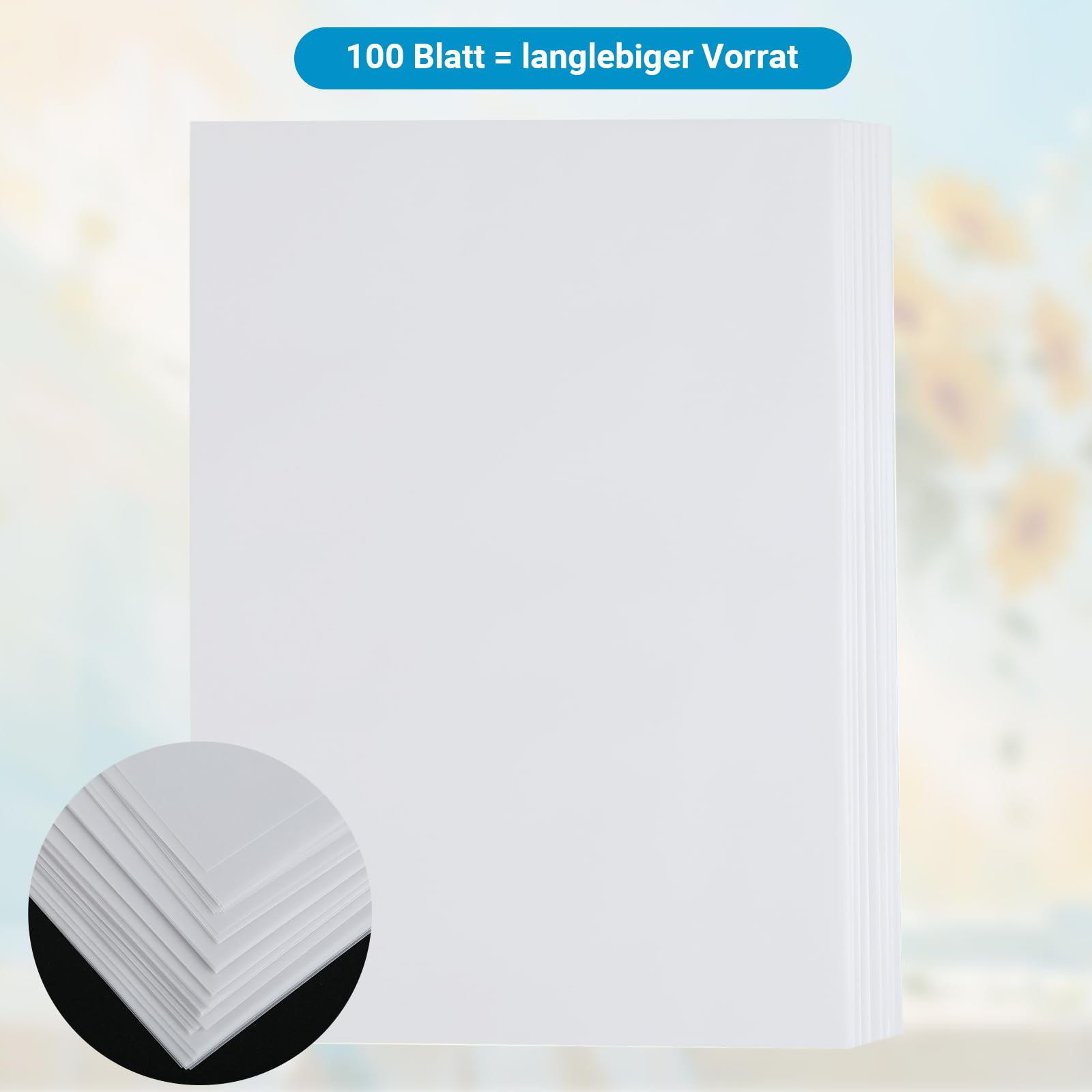 Kievano Papier Calque Imprimable A4 110 g/m² – 100 Feuilles Papier Transparent Épais pour Imprimante Jet d’Encre & Laser, Dessin, Architecture, Couture, DIY