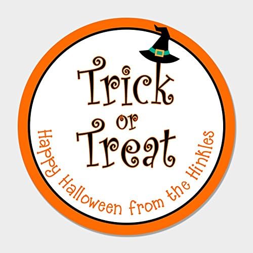 40 Personalized Trick or Treat Halloween Treat Stickers - Kids Halloween  Treat Bag Stickers - Customized Halloween Labels