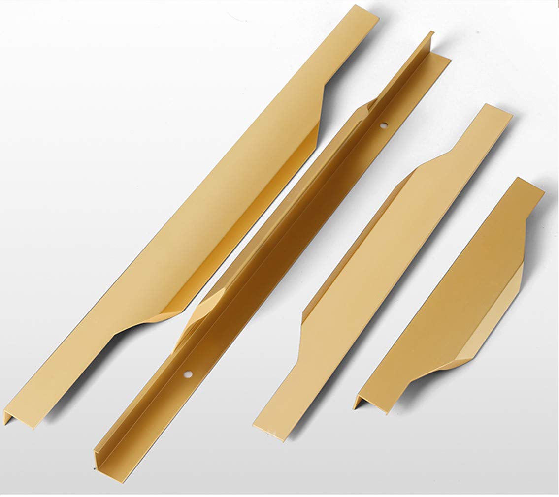 Wpuszczane, ukryte uchwyty meblowe, uchwyt do holowania z krawędzią palca Komoda z szufladami, uchwyty do szafek Ukryte klamki do drzwi Aluminiowy uchwyt do szafy kuchennej w domu (złoto Długość 1100