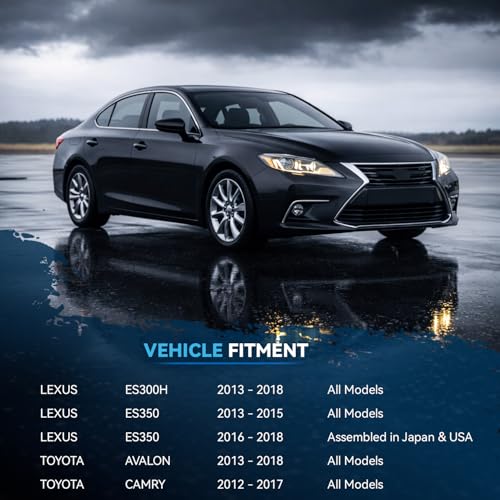 Image of Detroit Axle - Brake Kit for 2012-2017 Toyota Camry 2013-2018 Avalon | Lexus ES350 ES300h Drilled & Slotted Brakes Rotors Ceramic Brake Pads Front and Rear Replacement 2014 2015 2016