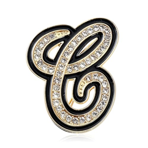 Image of Letter Brooches and Pins for Women A-Z Initial Brooch Pins for Socks Backpacks Crafts Fashion Crystal Rhinestone Initial Pins Trendy Custom Jewelry for Men Women