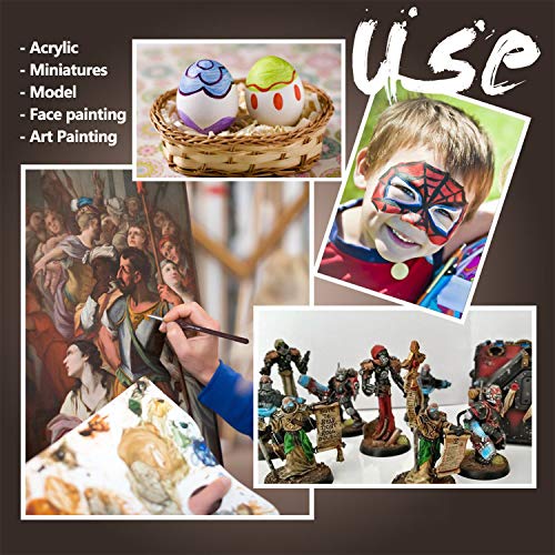 Fijne Detail Borstels met driehoekige handgrepen, 12 Miniatuur Borstel voor Fijne Detailing & Art Schilderen, Acryl… - Image 3