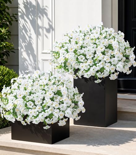 20 Bundles Faux Morning Glory Artificial Flowers for Outdoors White