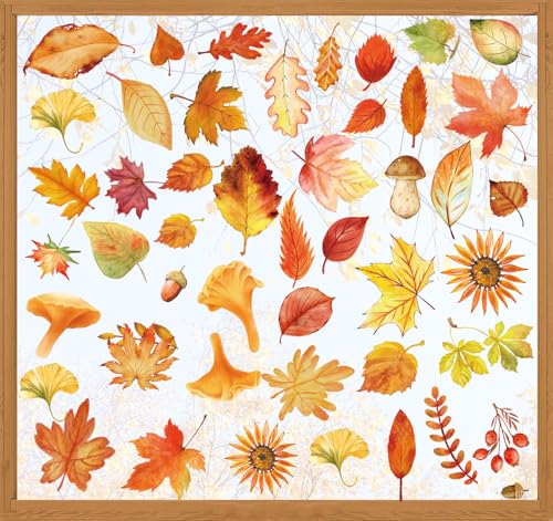 Fensterbilder Herbst Selbstklebend, SILARLAIT 9 Stück Fenstersticker...