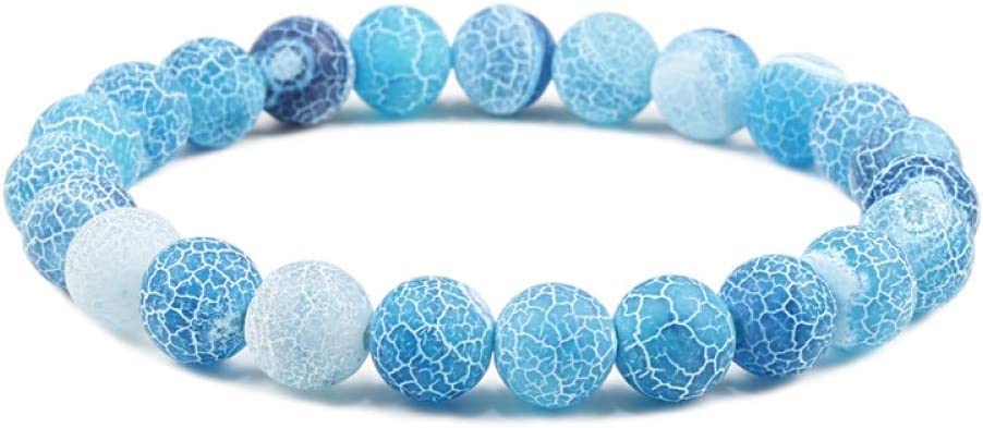 Bracelets en cristal élastique bleu pour sérénité Reiki