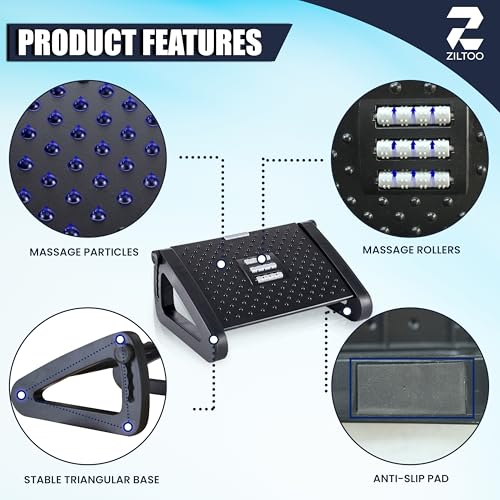 ZILTOO Adjustable Foot Rest for Office Chair - Ergonomic Foot Rest Under Table, Versatile Footrest for Office Desk, and Comfortable Leg Rest for Office Chair - Image 5