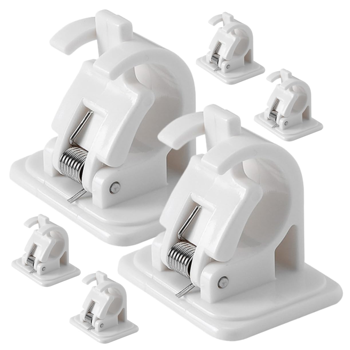 HOOTNEE 6pcs No Drilling Curtain Rod Brackets Wall Mount Curtain Holders for Easy Installation Rod Support Hangers for Home Decoration and Use