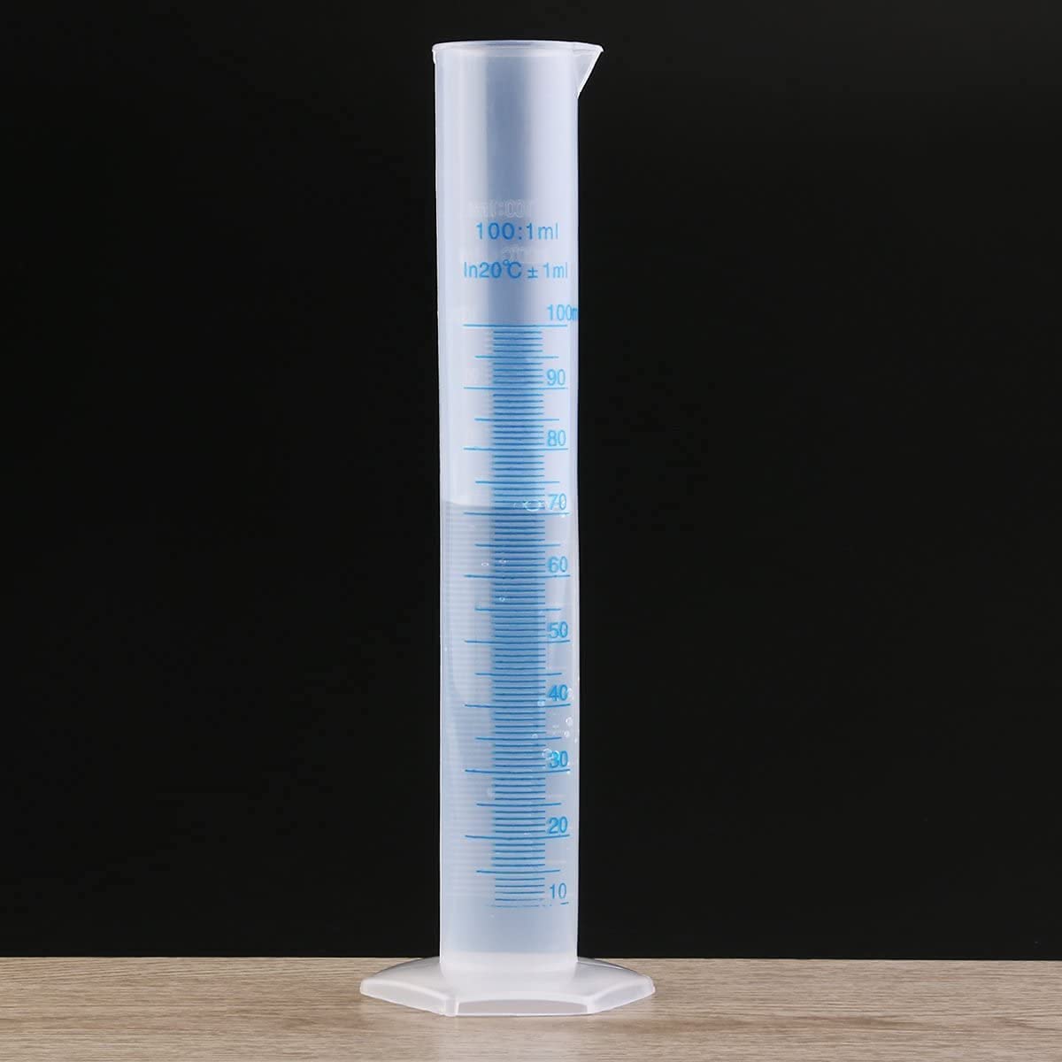 Cilindro graduato in plastica trasparente 100 ml