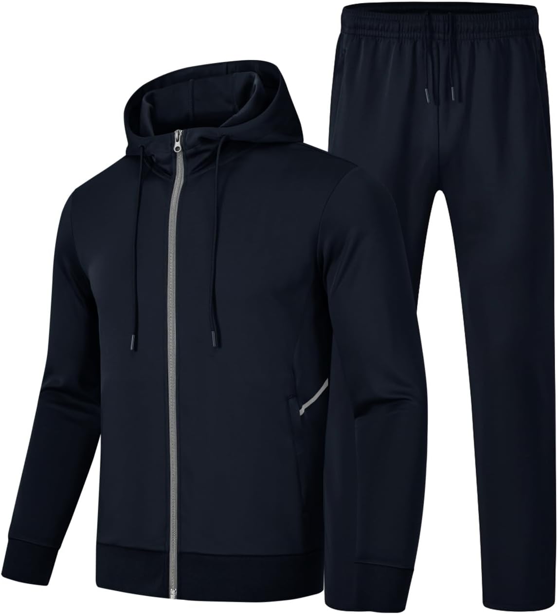 BASUDAM Men’s Tracksuits Sweatsuits Set Hooded Sweat Track Suits Outfits for Men 2 Piece Warm Up Full Zip Sports Activewear