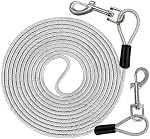 Tie Out Cable for Dogs, 20 FT Heavy Duty Dog Leads Chains for Large Dogs Up to 250 Pound, Dog Leash for Yard or Camping, Silver