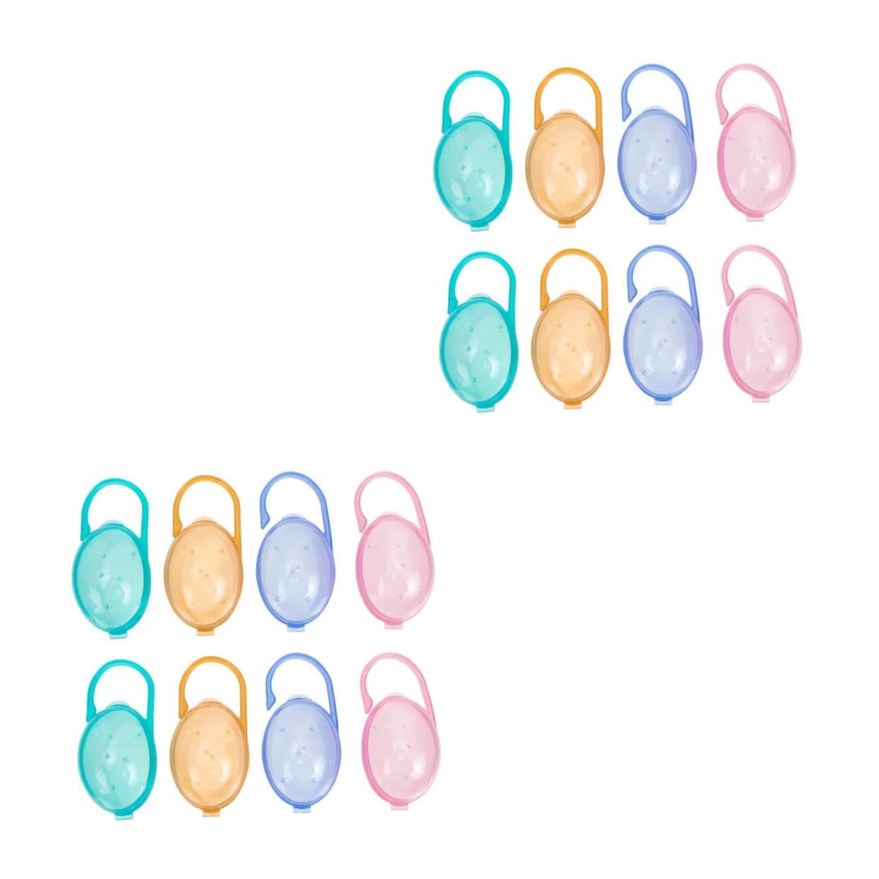 Kisangel 2sets Pacifier for The Baby Case Holder Handle Pacifier Storage Box Safe Easy to Clean 8pcs*2