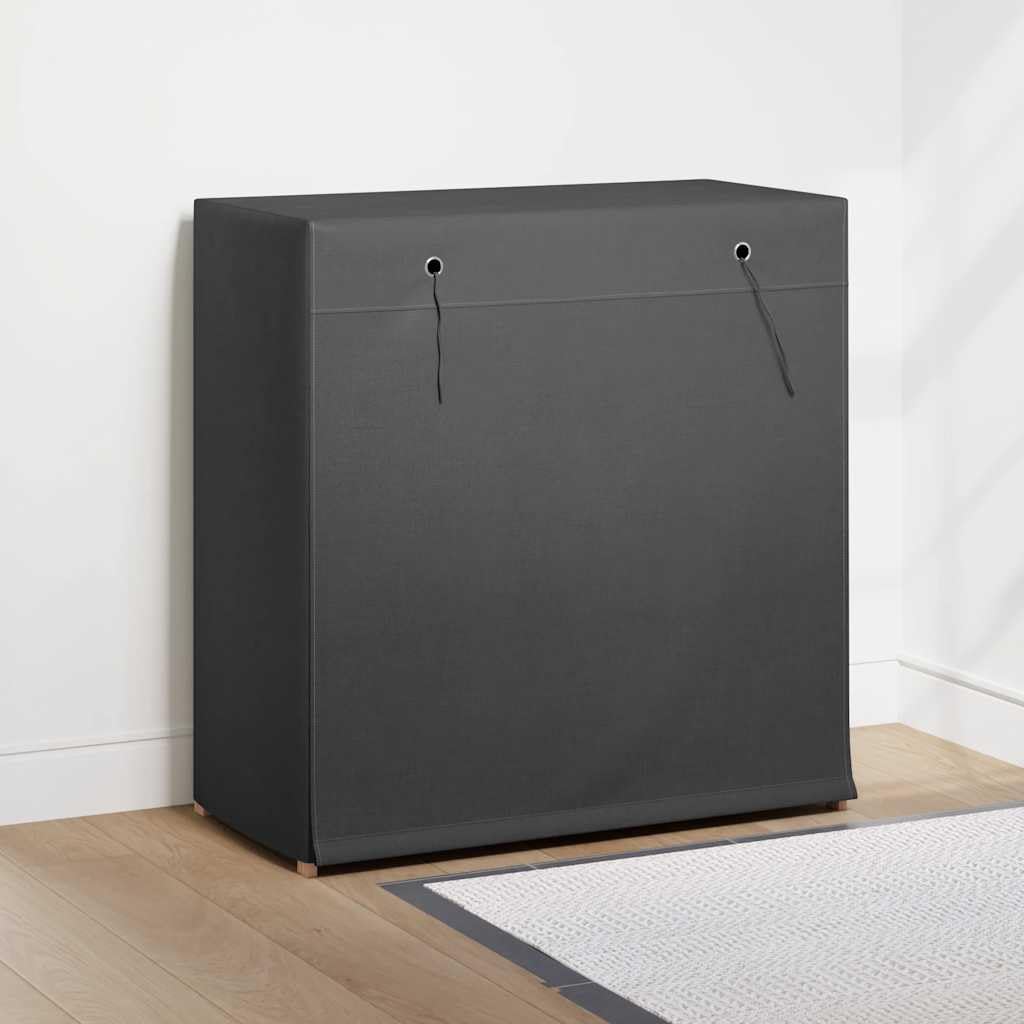 Schuhschrank mit Abdeckung Grau 79 x 40 x 80 cm aus Stoff und massivem Tannenholzrahmen, 3 Ablagen, platzsparend und stapelbar für Flur, Diele, Schlafzimmer, Garderobe