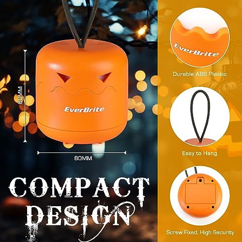 EverBrite 6-Pack Halloween Pumpkin Lantern, Collapsible Jack O Lantern Pumpkins with Lanyard, Halloween Party Favors, Light up Pumpkin Outdoor for Halloween Party Decoration, Battery Included4