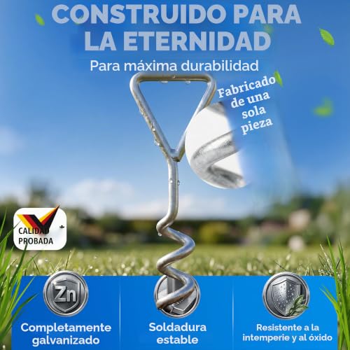 Kit de 4 anclajes en espiral MONZANA para fijación de trampolín y columpios de jardín 5