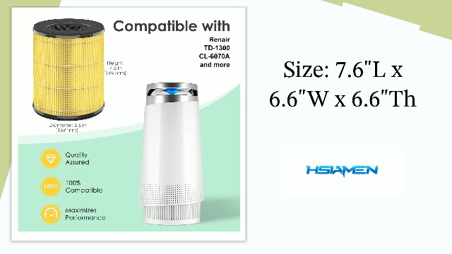 Image of [Pet Care] Replacement Filter Compatible with Tenergy Renair TAP01, Cool-Living CL-6070A, Beaba, Tredy TD-1300, 3-in-1 H13 True HEPA Filters, Yellow 2-Pack