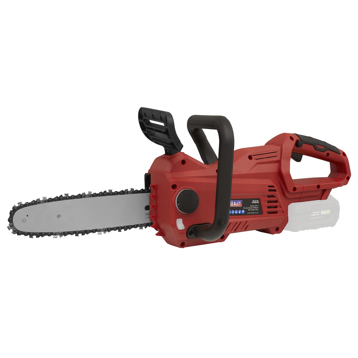 Tronçonneuse sans fil Sealey 20V avec guide 25 cm pour coupe nette et rapide