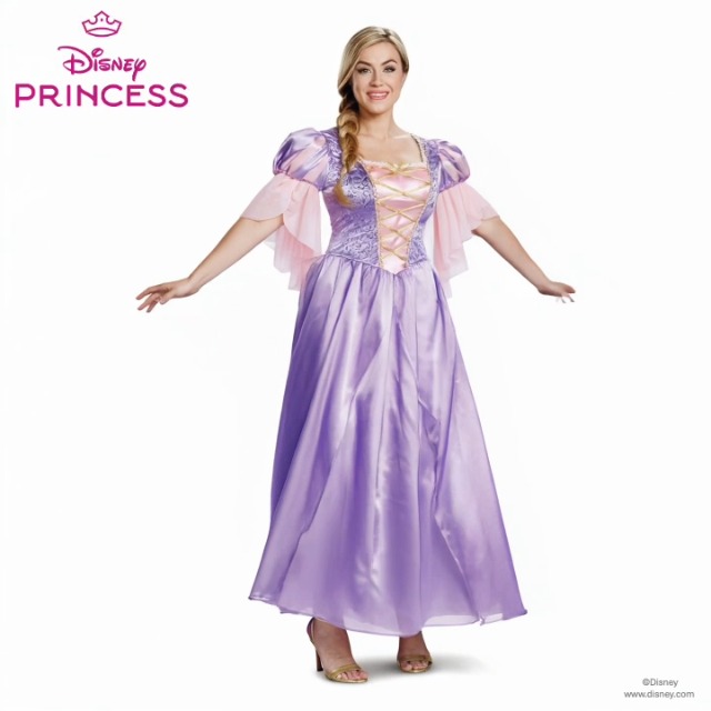 Rapunzel Costume, Official Disney Princess Rapunzel Deluxe Costume Dress, Adult Size Small (4-6) : Clothing, Shoes & Jewelry