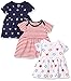 Amazon Essentials - Pack de 3 vestidos para niñas, Americana, Bebé prematuro