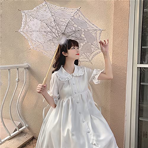 GK-O Japanese Women Girls Sweet Lolita Dress Ruffle Princess Fairy Kawaii Cute White4