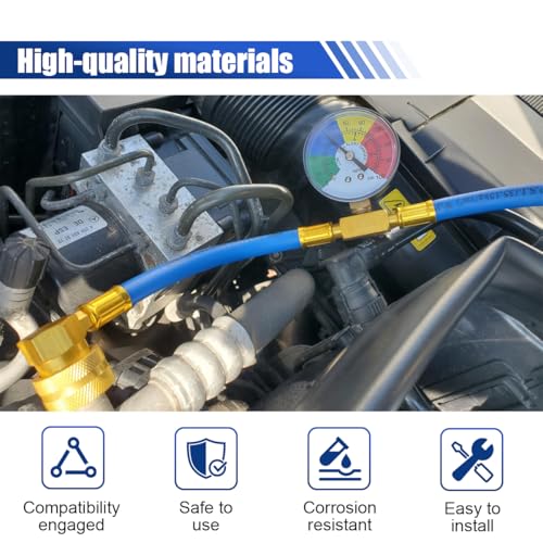 Kit de manguera para carga de refrigerante R134A con manómetro miniatura 3