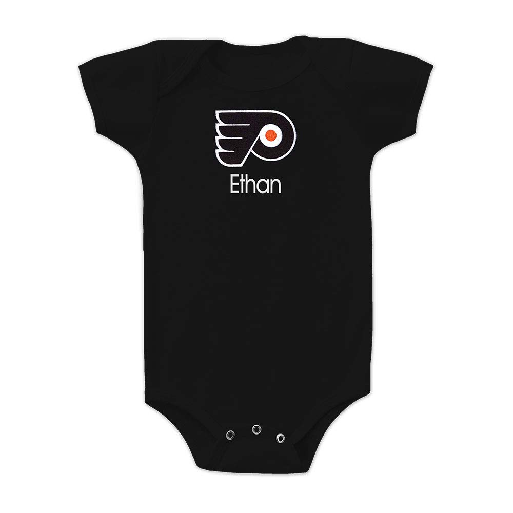 Designs By Chad and Jake Philadelphia Flyers Custom Baby Bodysuit - Personalized Baby Name Embroidery & Official NHL Team