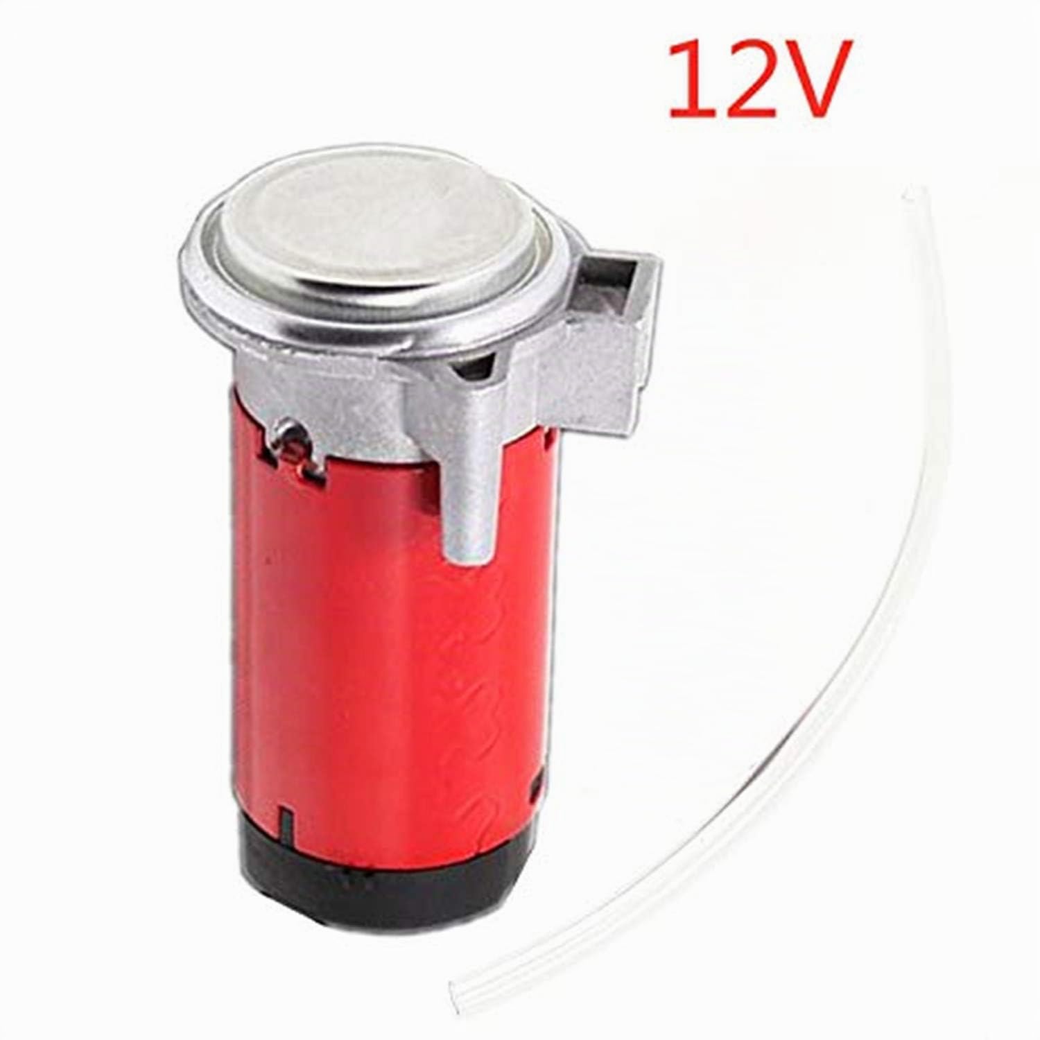 Fischio d'auto corno rosso compressore d'aria kit pompa aria 12V con tubo flessibile, motore elettrico con motore elettromagnetico, parti ricambio per corno super rumoroso camion vagone treno