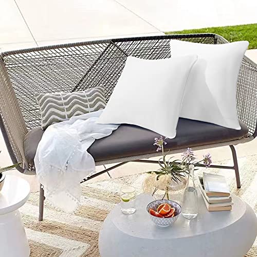 Rellenos de almohada de 16x16 impermeables blancos pack de 2 cojines para sofá de exterior 8