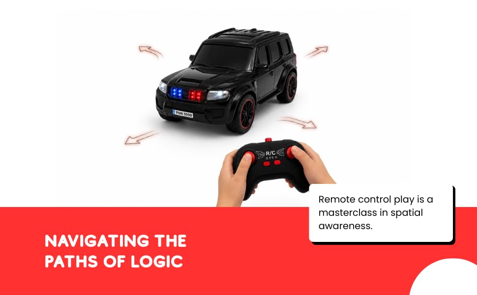 Image of Scorpio-N RC Police SUV Car Toy (Plastic) 1:18 Scale with Smoke Function, LED Headlights, Police Siren, 2.4GHz Remote, 1:18 Scale, Type-C Rechargeable, for Kids 4 Years and Above