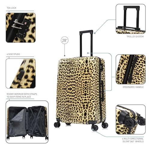 Image of InUSA Cheetah Print 28-Inch Large Hardside Spinner Luggage Lightweight