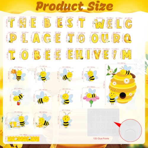 Image of Bee Bulletin Board Decorations Set Bumble Bee Classroom Decoration Sunflower Hive Cutouts Cutouts for Spring Summer Office Classroom Home Wall Decor