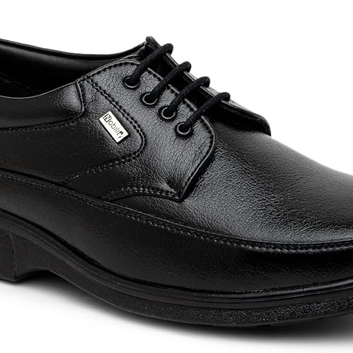 Image of NOBILITY Faux Leather Black Formal Lace Up Shoes for Men | Comfortable Walking | Classic Design|| Breathable || Slip Resistant |