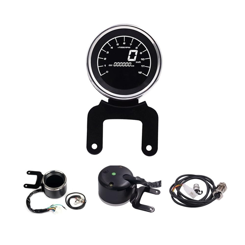 Contagiri contachilometri Contagiri Moto 12V Retroilluminazione A LED Per Tachimetro Digitale Temperatura Misuratore Carburante Indicatore Di Livello Moto