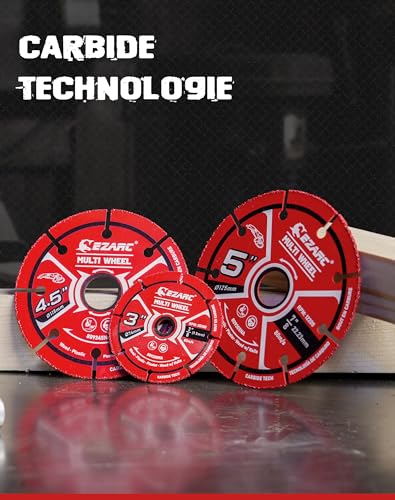 EZARC Carbide Multi Wheel Trennscheiben, Trennscheiben für Holz, Holz mit Nägeln, Laminat, Kunststoff, Gips, 2er-Pack (125 mm)