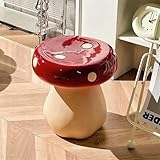 ZYHYZLF Mushroom Stool, Resin Mushroom Decorative Stool, Small Mushroom Ottoman,Resin Creative Sculpture Decoration for Living Room, Bedroom, Patio, Balcony, Garden, Lawn(Red)